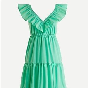 Jcrew Ruffled scoopneck dress in taffeta